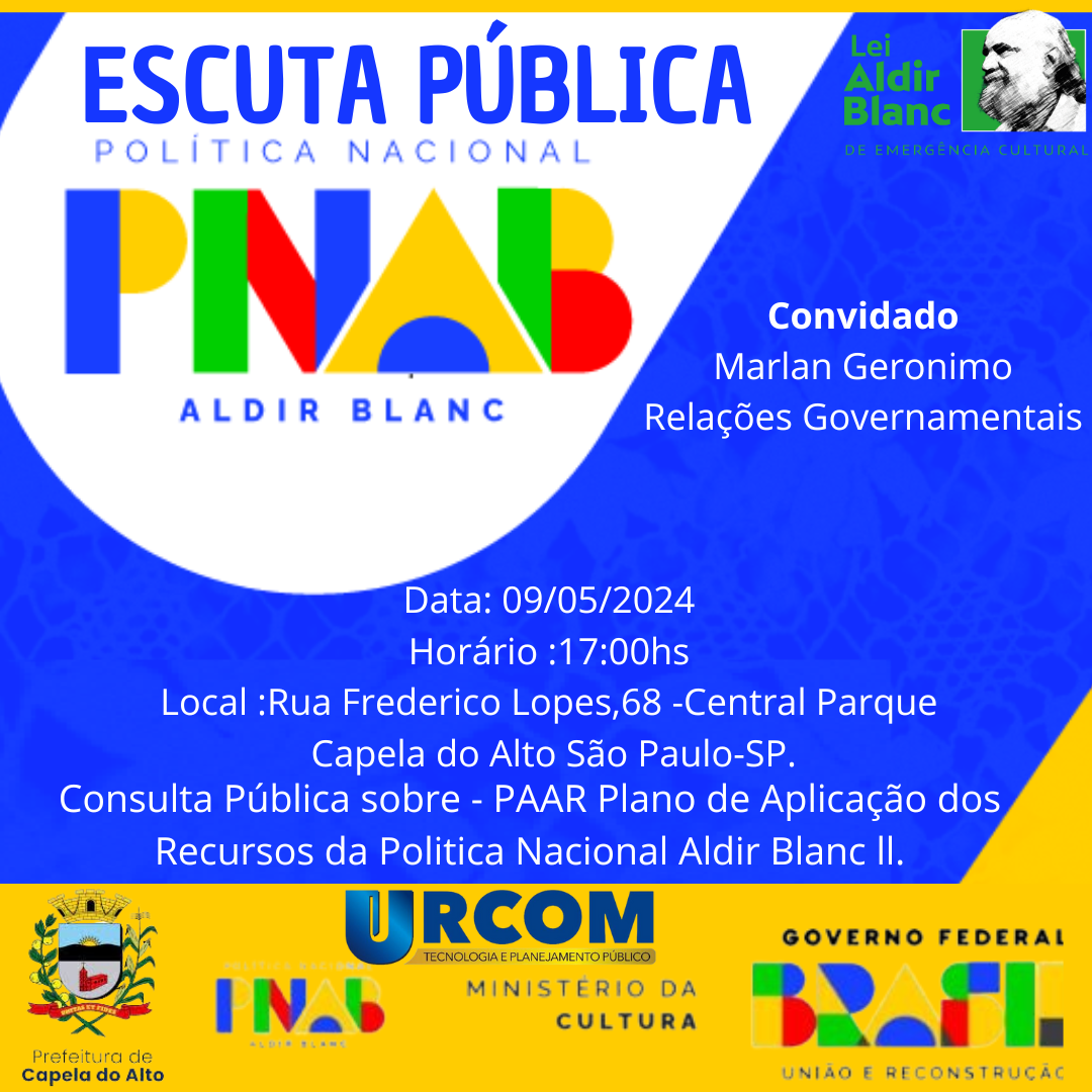 Data : 09/05/2024 as 17:00hs aconteceu a 1ª Escuta Pública - PAAR Plano Anual de Utilização dos Recursos PNAB